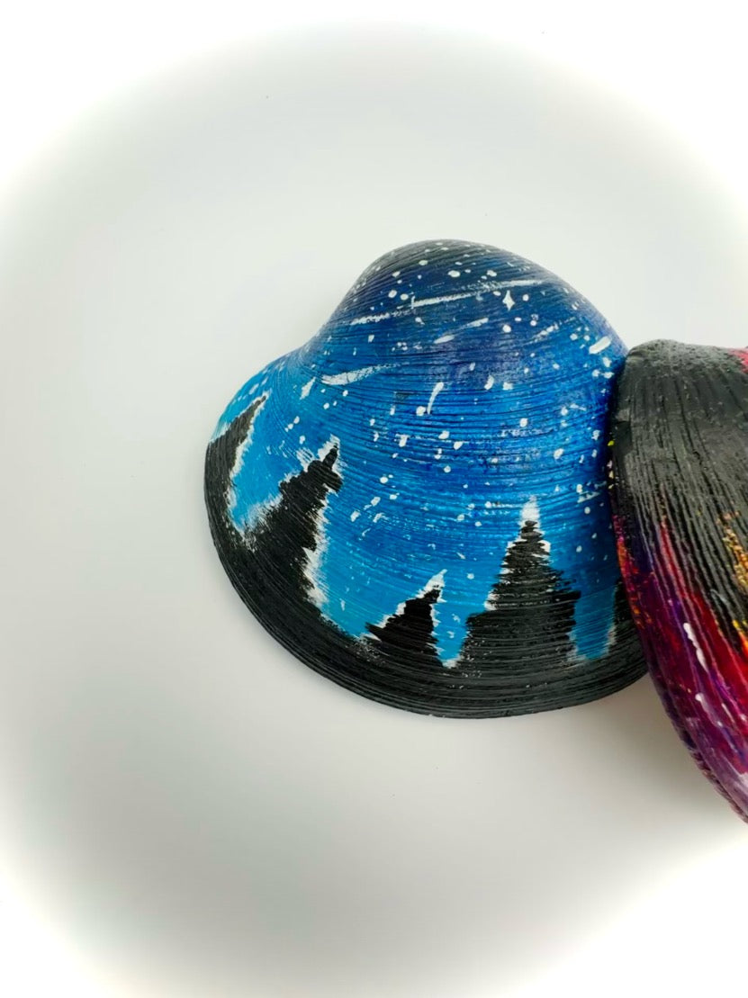 3D-printed object with a scenic design on a white background