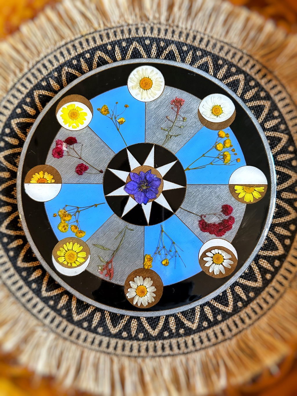 Floral Resin Crystal Grid